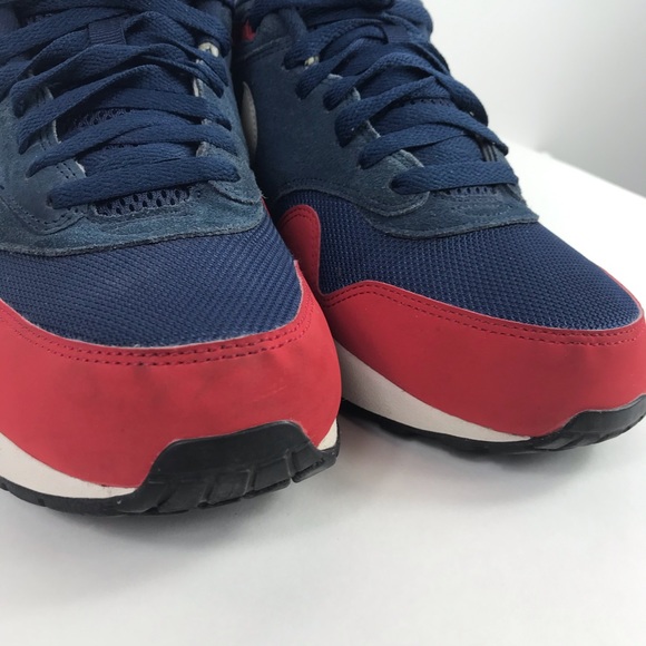 NIKE AIR MAX 1 ESSENTIAL MIDNIGHT NAVY BLUE-RED - Picture 6 of 10